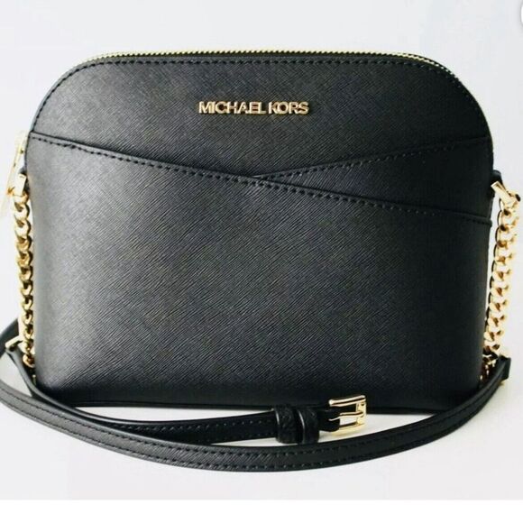 Michael Kors Black Jet Set Travel Medium Dome Crossbody Bag - Picture 7 of 11